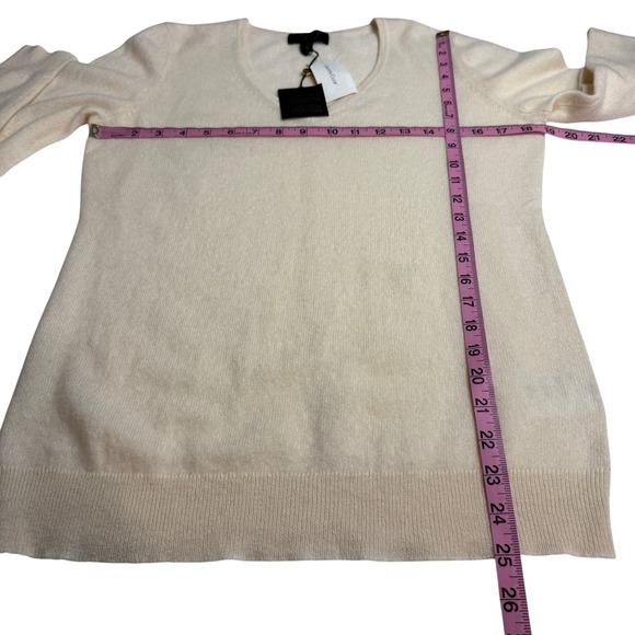 Charter Club Women's Sweater M Ivory Cashmere V-Neck Pullover Long Sleeve Top - Picture 7 of 7